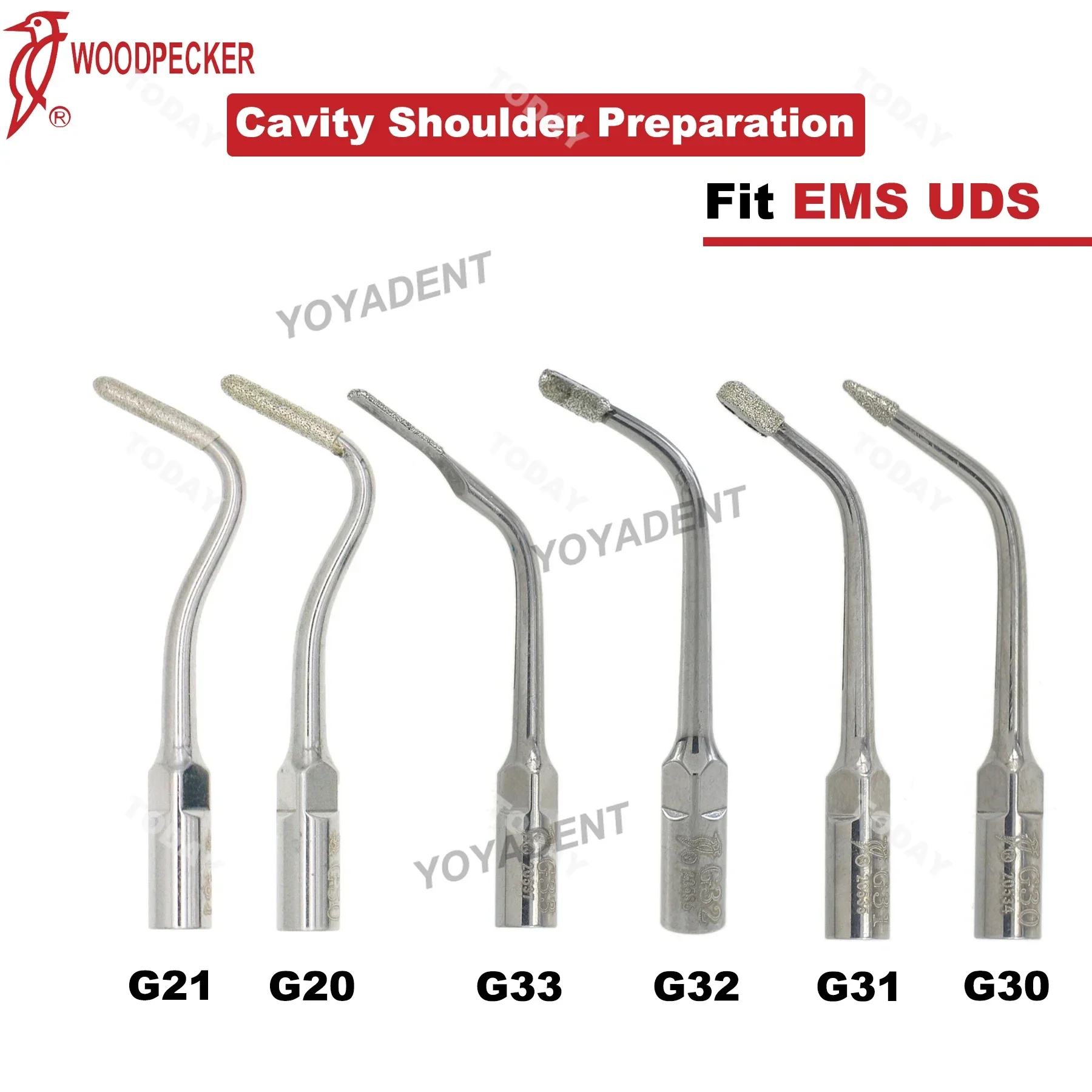 Woodpecker DTE Dental Ultrasonic Scaler Tip Scaling Tip For Cavity/Shoulder Preparation Fit EMS UDS G20 G21 G30 G31 G32 G33