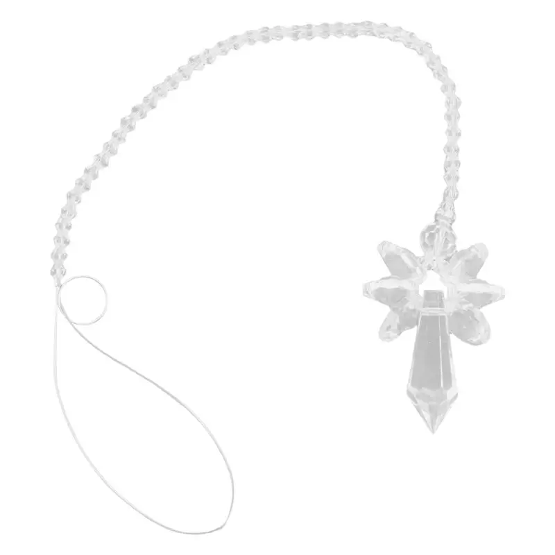 AEE2-Modern Rainbow Crystal Angel Chakra Suncatcher Car Charm Pendant For Auto Rear View Mirror Hanging Decor