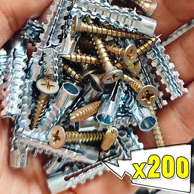 Metal Expansion Tube Self Tapping Screws Kits Solid Serrated Drilling Plug Thorny Wall Anchor Expansion Bolt Fasteners Anchors