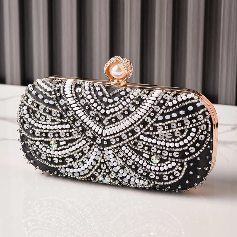 

New Women's Banquet Bag Embroidered Diamond Set Evening Dress Party Banquet Bag Chain Diagonal Dress Bags Bridal Handbag