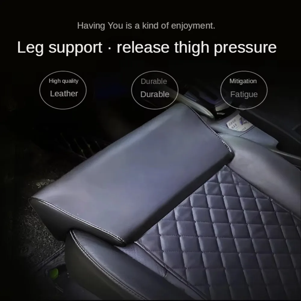 Leather Car Seat Extender Cushion Sweatproof Universal Leg Support Pillow Breathable Wear-resistant Auto Front Chair Mat