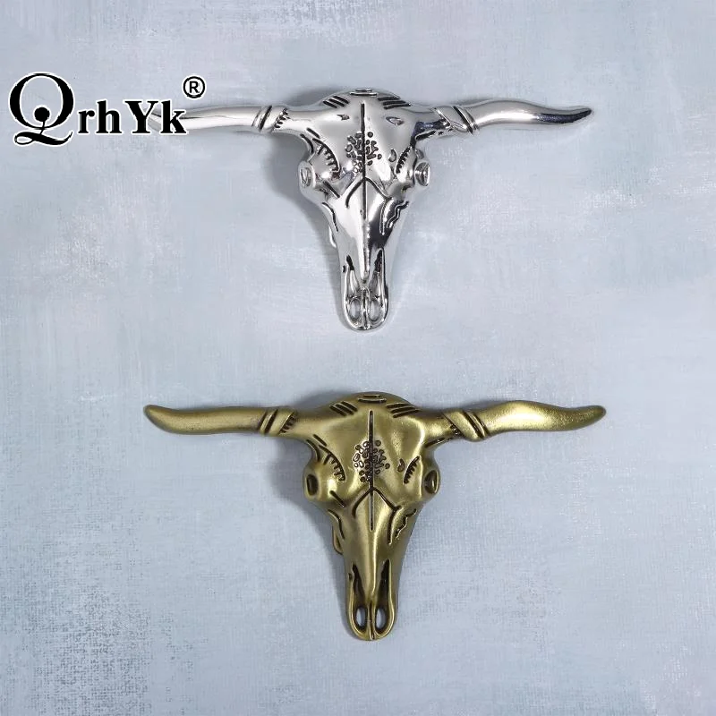 

Ретро-пряжка для ремня в стиле вестерн из цинкового сплава в форме головы быка, аксессуары для самостоятельного изготовления, универсальное и стильное украшение для мужского ремня