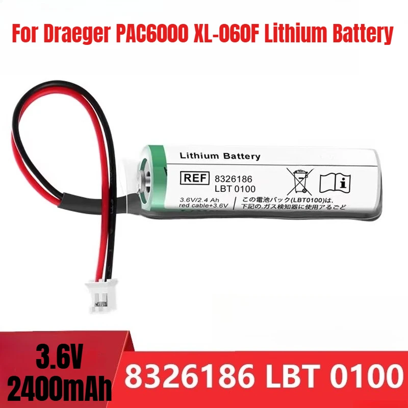 

2400mAh for Draeger PAC6000 8326186 3.6V XL-060F Lithium Battery XENO