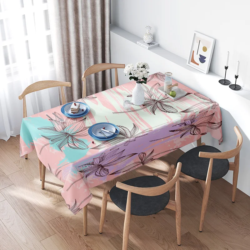 Mantel estampado con diseño floral moderno, perfecto para mesas de comedor, multicolor, corredores de mesa decorativos