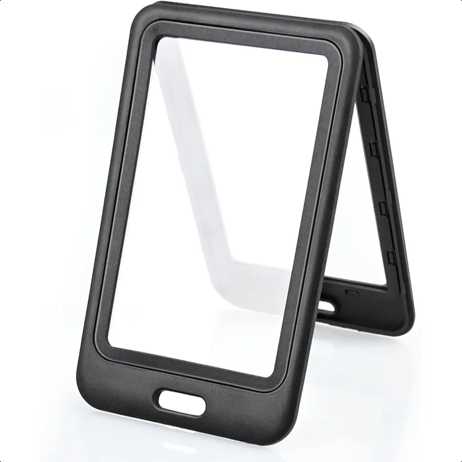 

3 Pack ID Badge Holder with DoubleSided Windows Hard Plastic Vertical ID Card Holder Black ID Card Case Protector for Office Sc