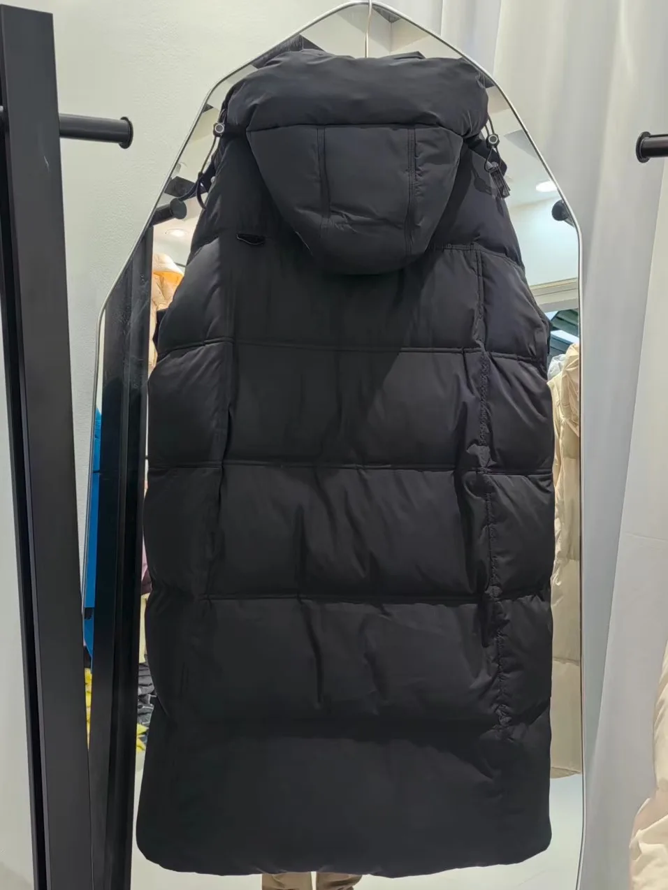 2022 Winter Neue Daunenjacke Mitte bis Lange Über Knie Verdickte Kapuze Mode Arbeitskleidung Parker Paar Weiße Ente Daunenjacke