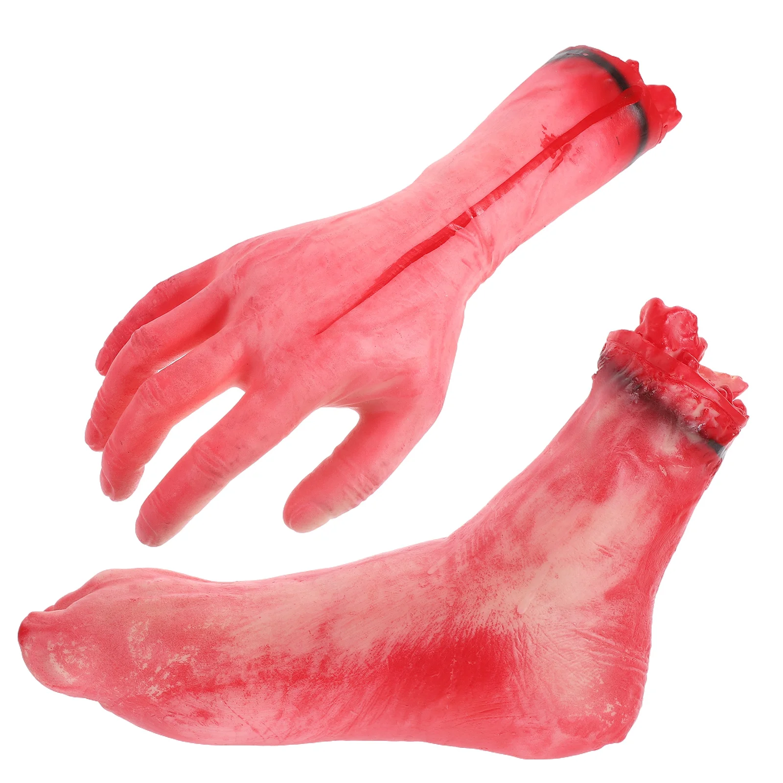 

Mid-hand Model Haunted House Ornament Severed Props Halloween Decor Party Decors Portable Fake Arm Vinyl Blood