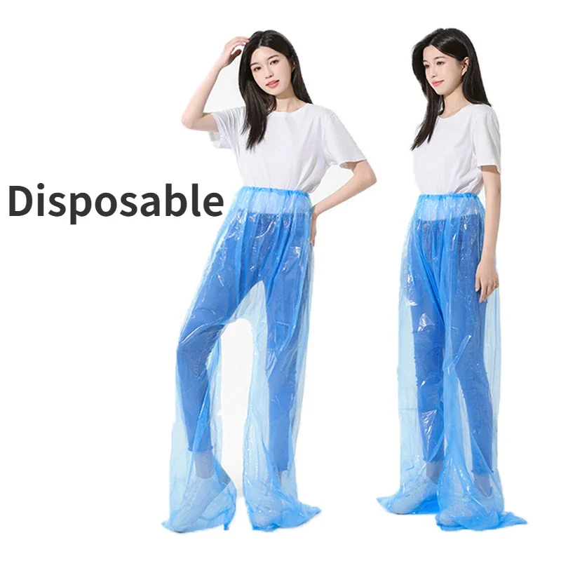 New Disposable Raincoat Pants Adult Thickened Leg Wrap Waterproof Outdoor Activities Plastic Fish Cycling Rain Clothes Portable