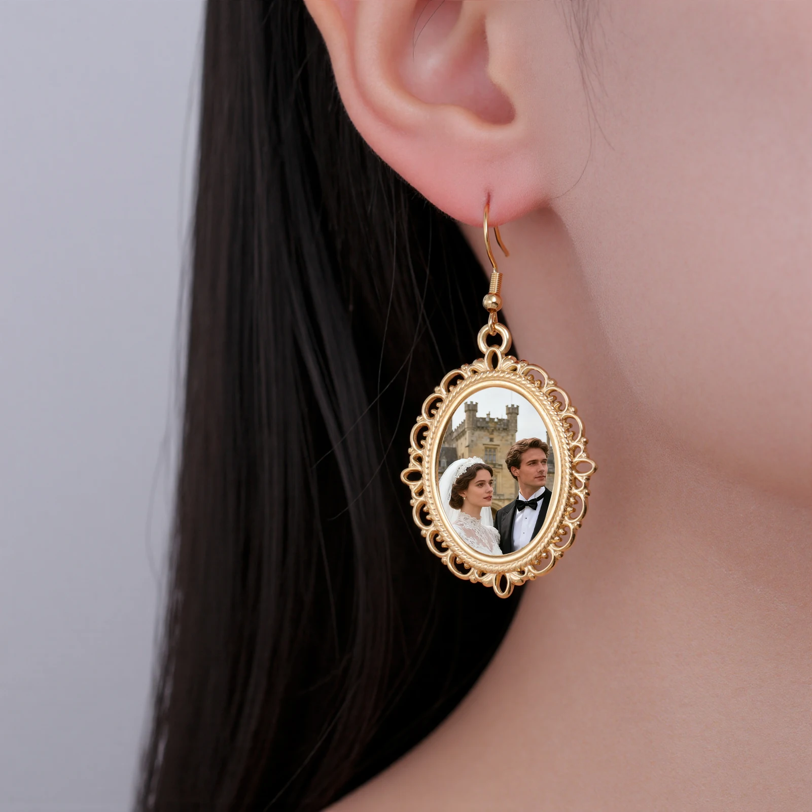 

Винтажные висячие серьги с фотографией на заказ, персонализированные серьги-капли с изображением памяти из нержавеющей стали, ювелирные изделия «сделай сам», рождественские подарки
