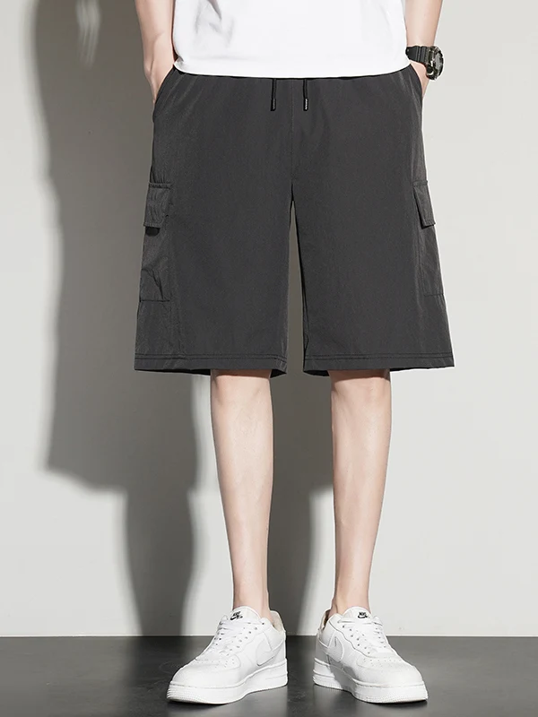 

Men's Spor Qui-Dry Summer Ice Silk Breathable orts Loose Casual Five-Quarter Elastic High Street Faionable orts