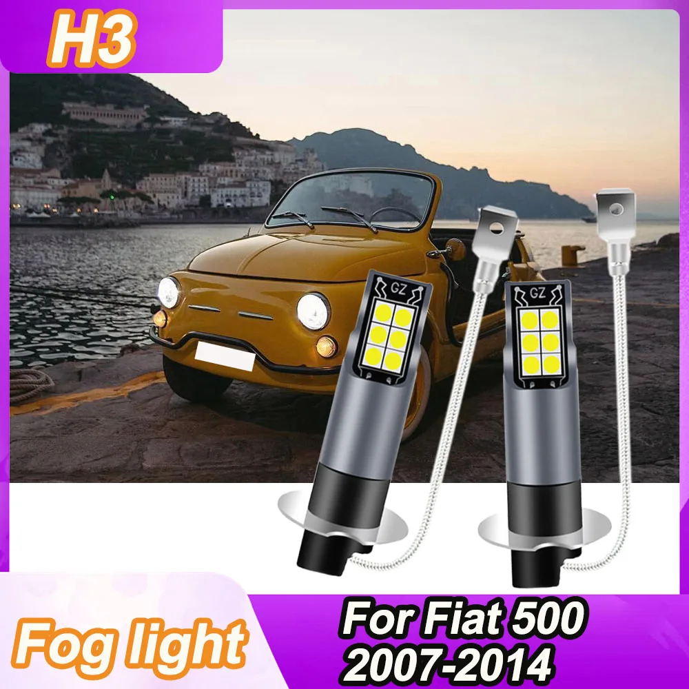 

For Fiat 500 2007-2014 2010 2012 2013 2014 2pcs H3 LED Fog Light Bulb Conversion Kit 3000K Yellow Replacement Bulbs