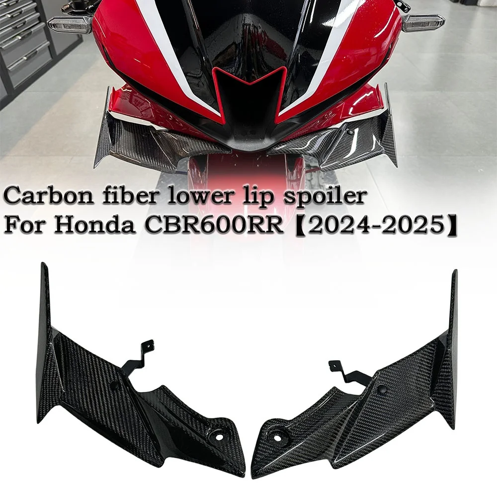 For Honda CBR600 2024-2025 RR100% carbon fiber side wing Motorcycle Front Spoiler Fairing Winglet Aerodynamic Wing Cover Trim
