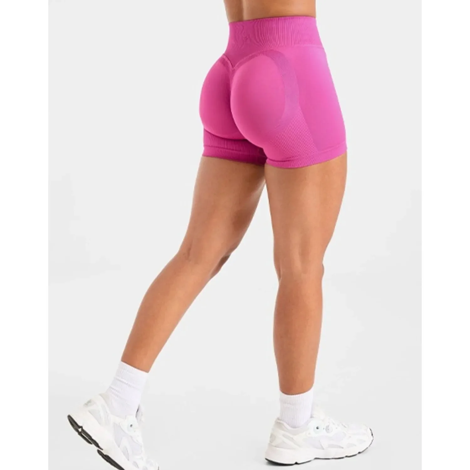 سلس النساء رياضة اليوغا السراويل بلون محبوك عالية الخصر الورك رفع ضيق تنفس السراويل الرياضية اللياقة البدنية الجري طماق #6