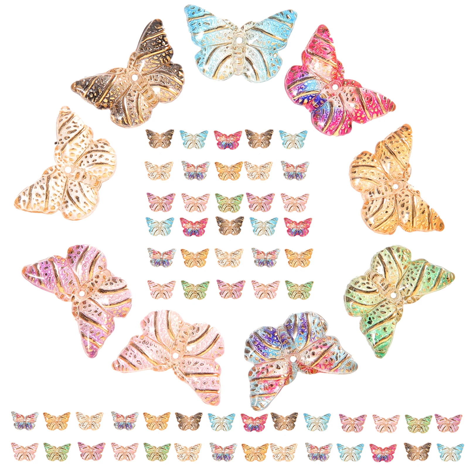 100 Pcs Enamel Butterfly Charms Accessories Jewelry Cute Bracelet Bee Girly for Making Crafts