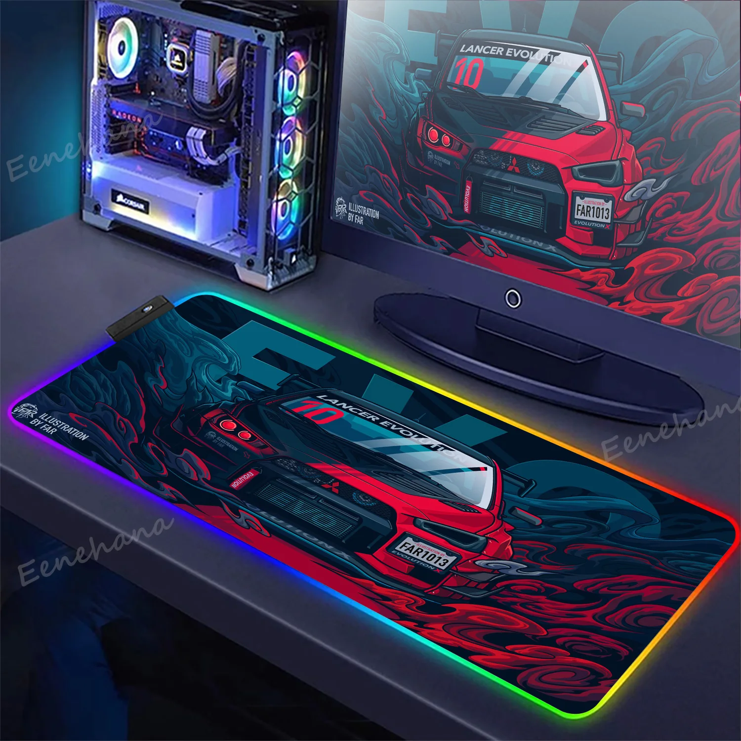 

Mouse Pad RGB Gamer XL HD Custom GTR Sports Car Mousepad XXL Mechanical Keyboard Pad Soft Non-Slip Carpet HD Dragon PC Mouse Mat