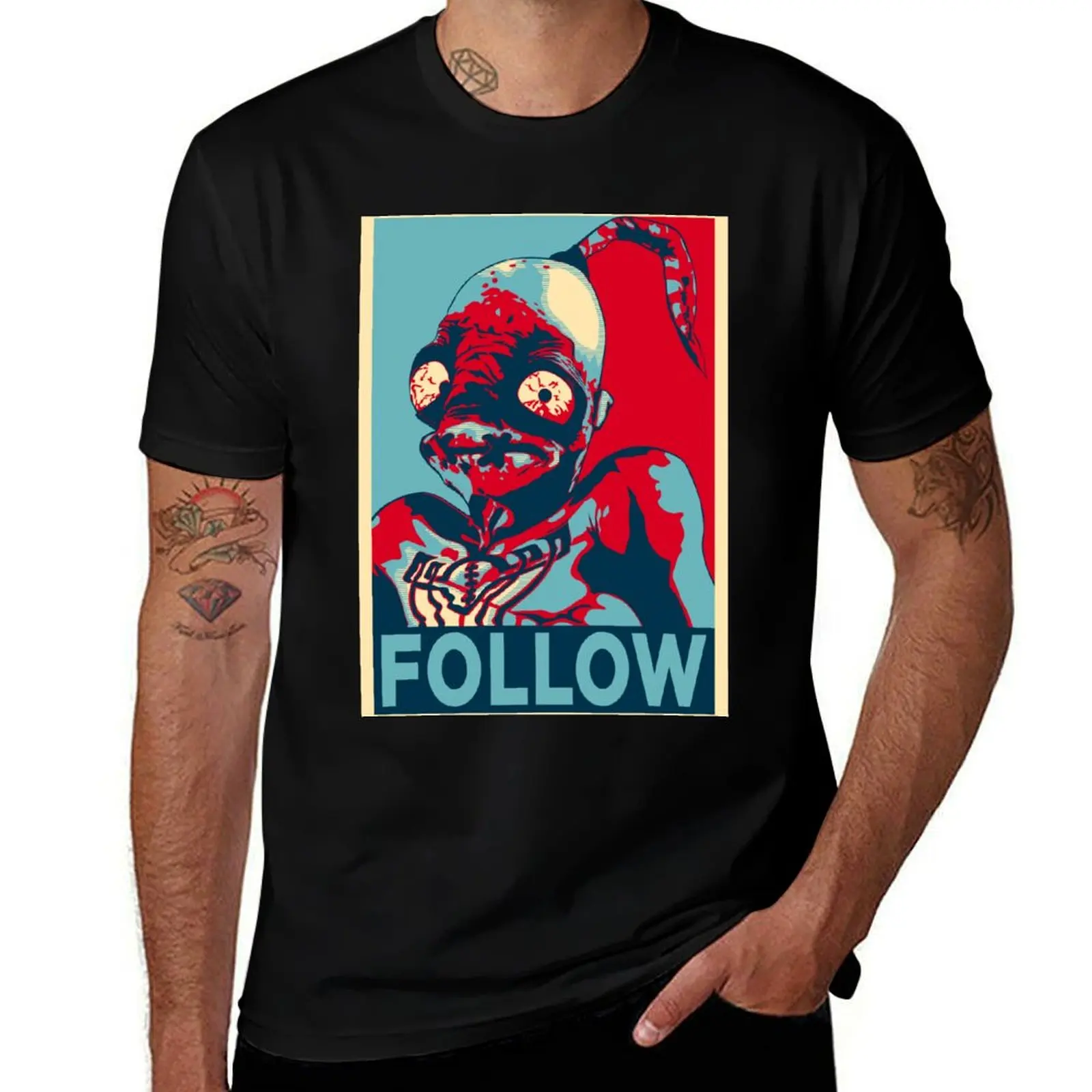 

ODDWORLD ABE FOLLOW T-Shirt Regular Fit Plain Tee Shirt