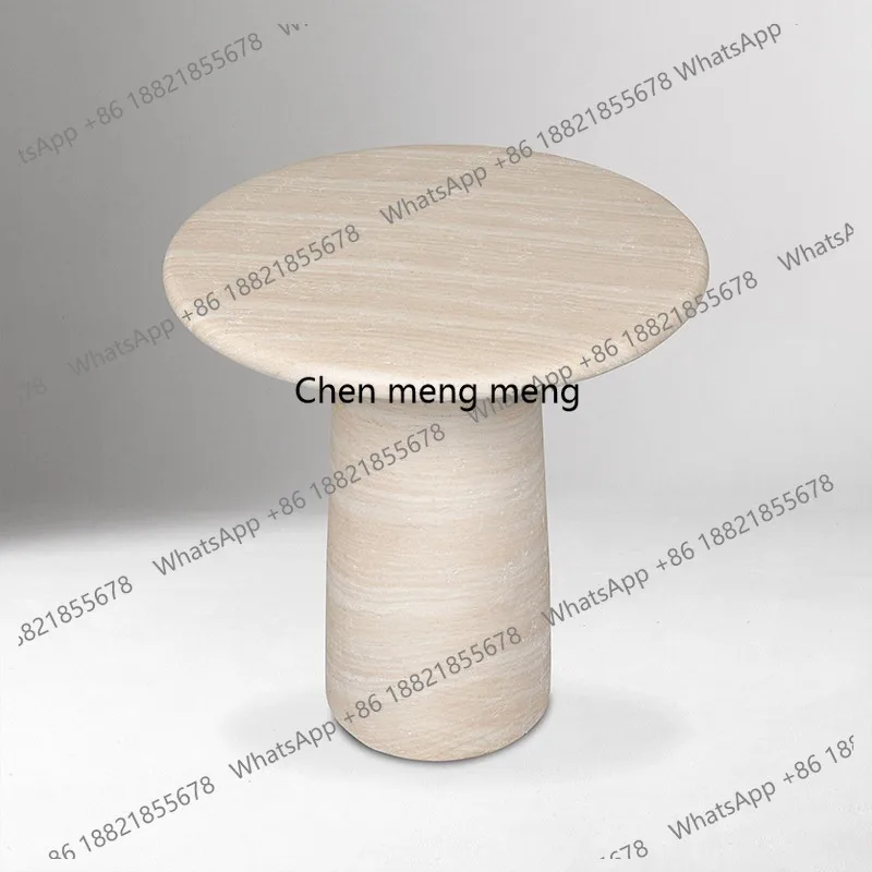 Creative art sense side table light luxury high grade imitation travertine side table leisure balcony outdoor small coffee table