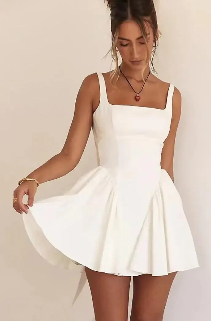 Robes de cocktail courtes, mini robe de mariée, robe de soirée en satin personnalisée, avec bretelles à nœud pour robes de bal pour adolescents, mini robe