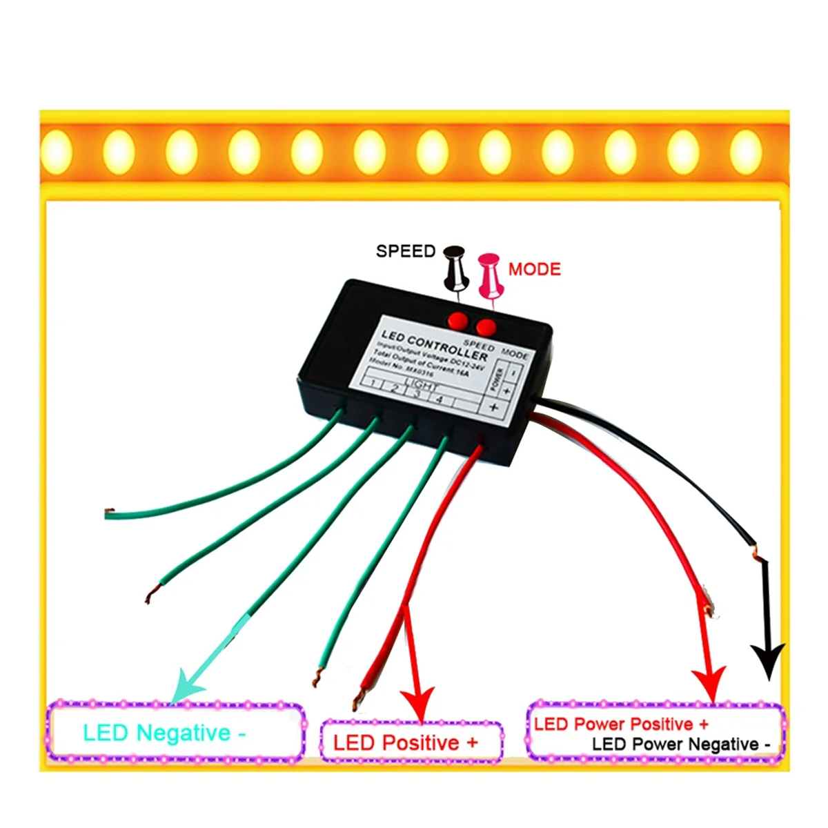 DC12V-24V Led Strip Licht Controller Sprong Water Burst Flash Paard Teken Lichtgevende Woord Blootgesteld Lichtbak RGB Controler 9CH