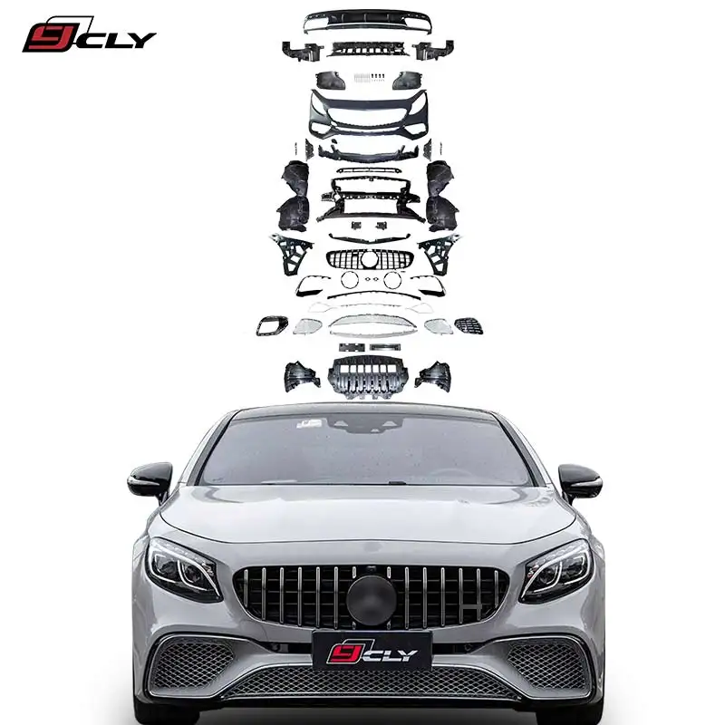 CLY Car Bodykit For S Class Coupe upgrade S65 AMG body kit For S-coupe W217 S320 S400 S450 bumper grille diffuser