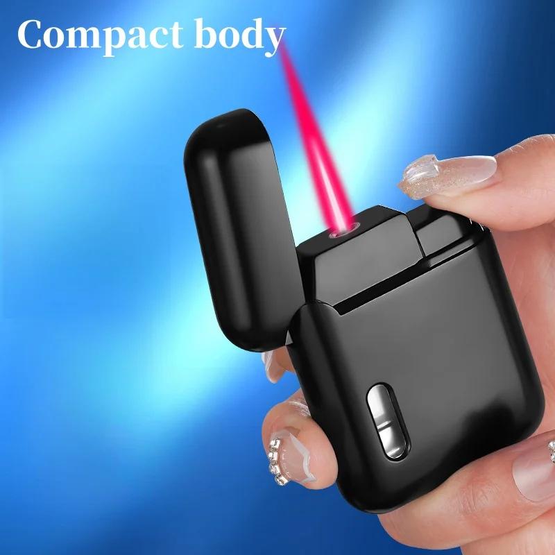 HOT Portable Metal Windproof Direct Punch Butane Gas Lighter Outdoor Camping Men's Special Cigar Turbo Jet Lighter High-End Gift