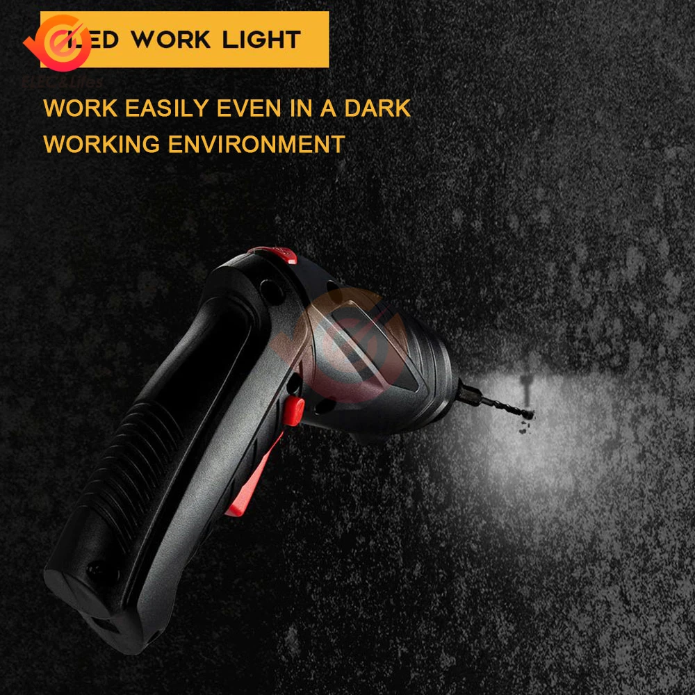 전기 스크루 드라이버 드릴, 3.6V, 1300mAh, 무선 미니, LED 조명, 가구 설치, 나사 가공, 목재 펀칭용
