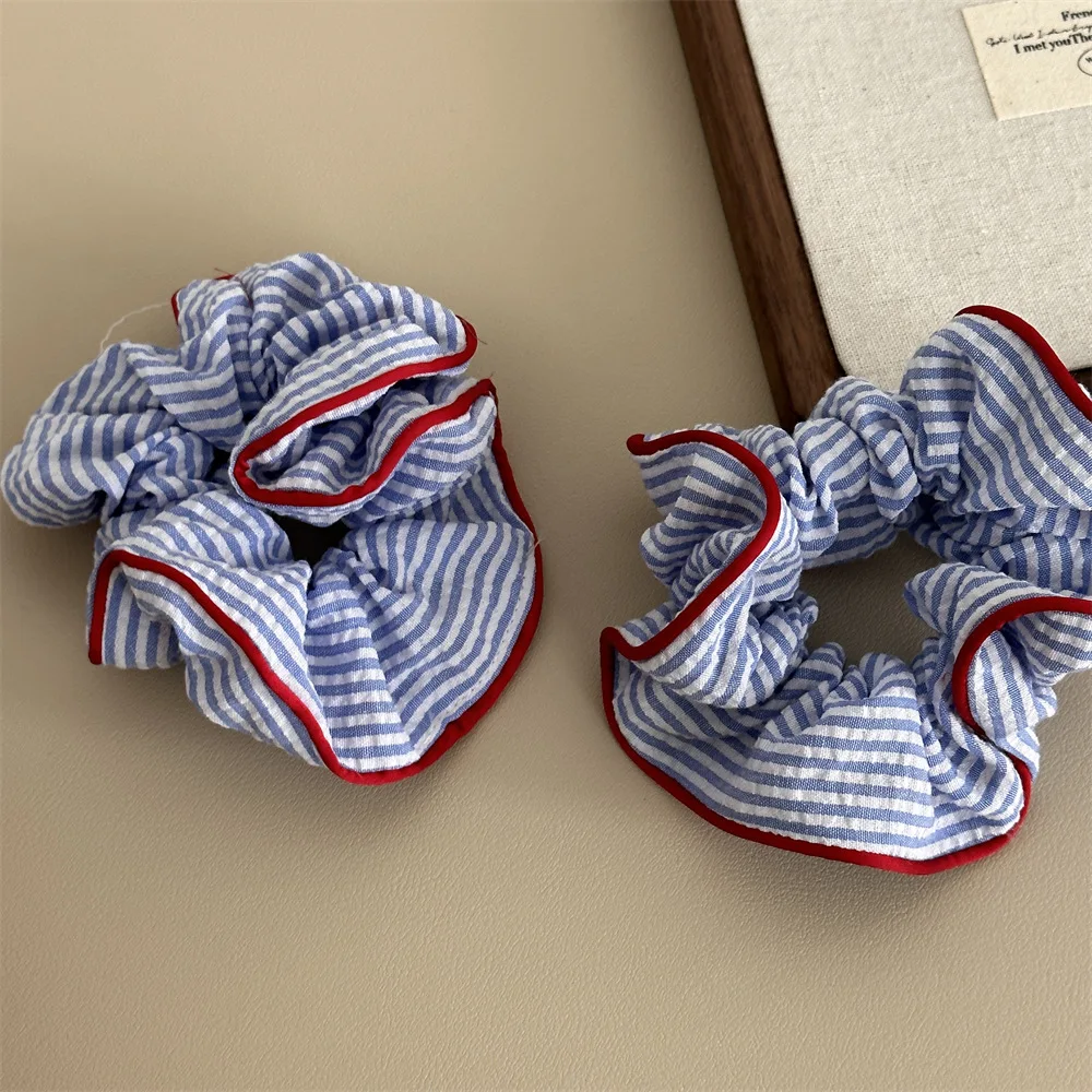 1 قطعة الأزرق والأبيض مخطط صراع اللون الأمعاء الغليظة الشعر الدائري الطازجة ذيل حصان الشعر الدائري الشعر حبل الحلو الرخام رئيس لوحة H #2