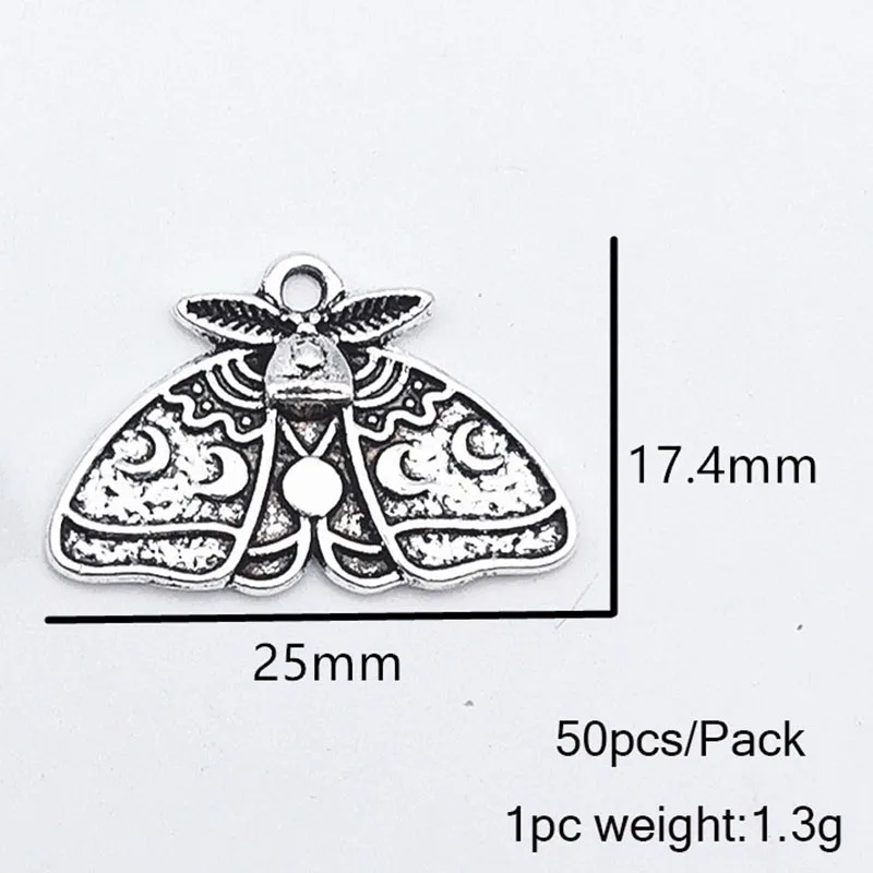 Fashion Retro Moth Pendant Accessories For Jewelry Making Alloy 3 Colors Options DIY Bracelet Necklace Trinket Bag Wholesale