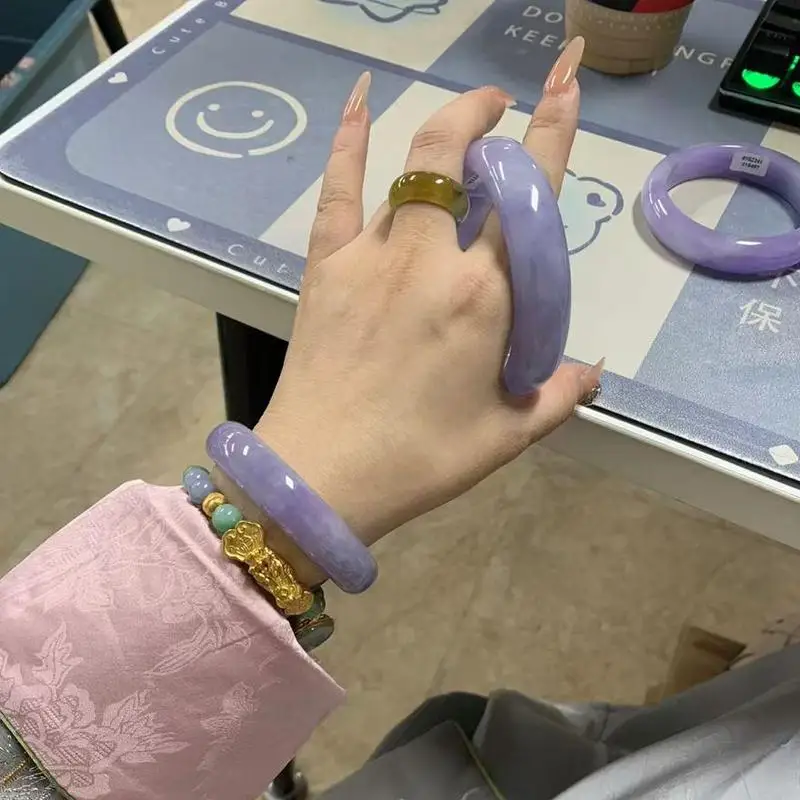 violet waxy jadeite bangle supports testing for high quality