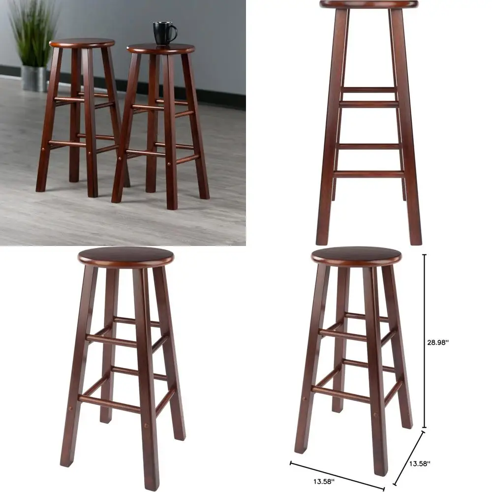 

Современный набор из 2 барных стульев из массива ореха, высота 29 дюймов, в современном стиле