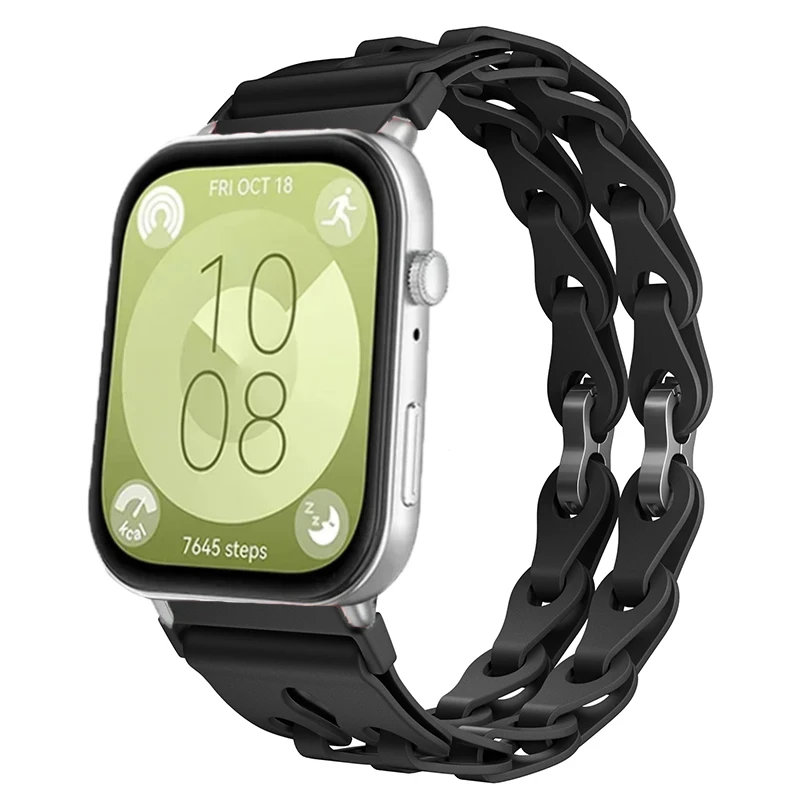 สายกลวงออกสำหรับนาฬิกาหัวเว่ยพอดีกับ3คู่สร้อยข้อมือที่มีสีสันสำหรับ Huawei Fit 3สายรัดข้อมือกีฬาอุปกรณ์เปลี่ยนได้