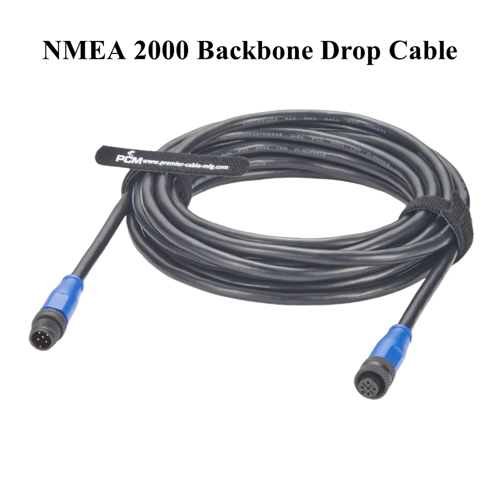 NMEA 2000 Backbone Drop Cable Marine Grade IP67 M12 5 Pin Thread Male to Female Extension Cable For Garmin Lowrance Simrad B&G