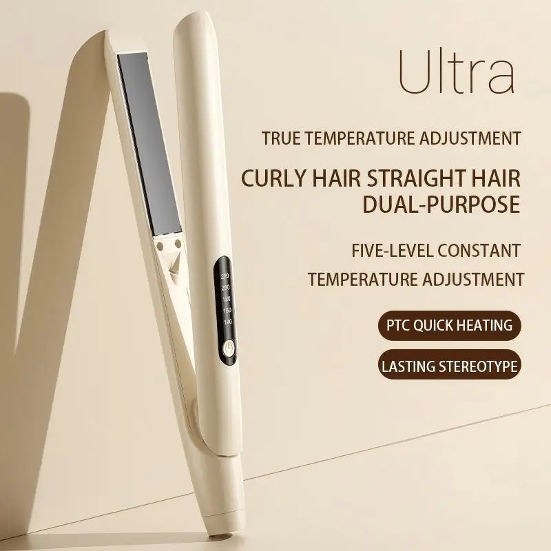 

Утюжок для выпрямления и завивки волос 2-в-1 с синим светом и отрицательными ионами, 5 температурных режимов, для сухих и влажных волос