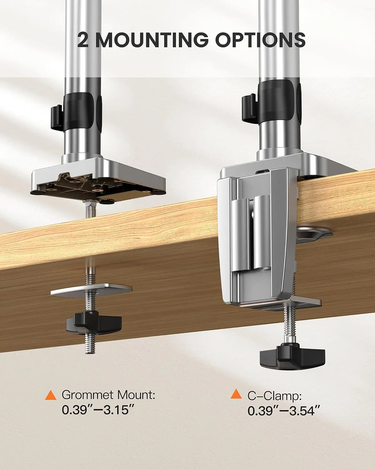 Triple Monitor Stand for Desk, 3 Monitor Mount with Gas Spring Adjustable Monitor Arm Fit Three Screens 13 to 27 inch Flat