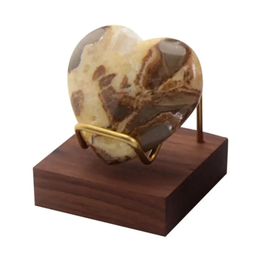 Metal Arm Wooden Base Display Stand Easel For Gemstone Mineral Home Decor Minerals Fossils Rocks Geode Display Stands