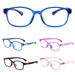 Children Silicone Anti-blue light Glasses TR90 Flexible Removable Flat Mirror Non-slip Sport Eyeglasses Frame Girls Boys Glasses