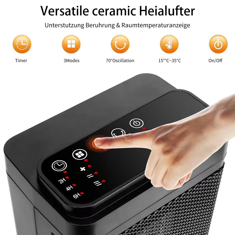 New circulating air heater portable household vertical energy-saving remote control touch screen heater winter electric heater