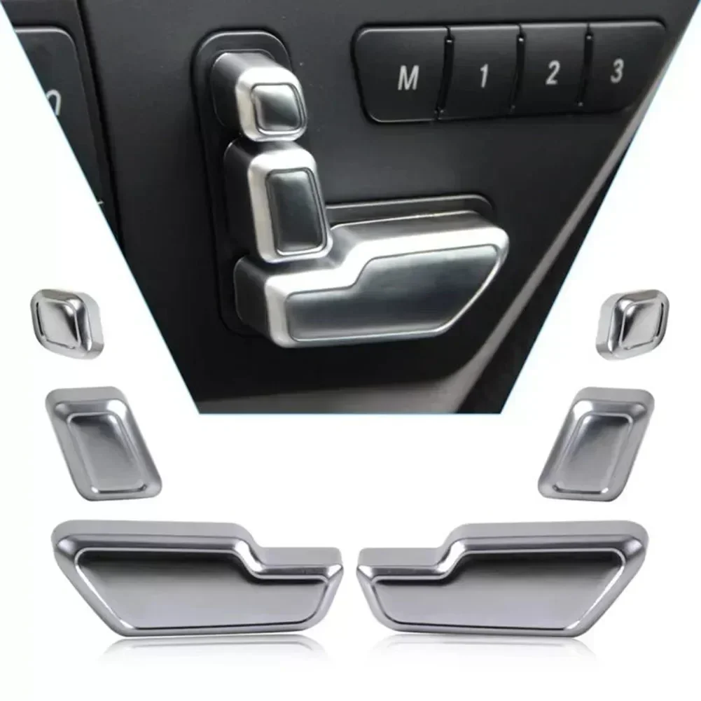 6X Car Front Seat Button Adjustment Switch Button Stickers For ML B C CLA CLS E GLK GL Class W166 W246 W204 W117 W218 W212