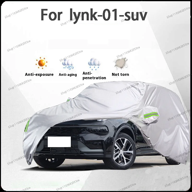 

For Lynk 01 Fit Car Cover Waterproof Dustproof Sunshade (UV) Snowproof Silve Full Cover with All-Day Protection
