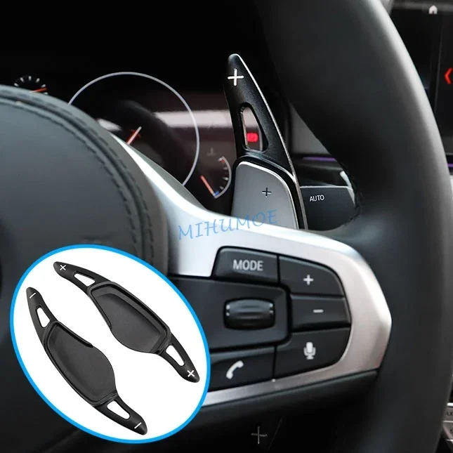 

Interior Steering Wheel Paddle Shifter Extension Gear Shift Trims For BMW X3 X4 X5 X6 X7 F44 G20 G21 G30 G31 G26 G11 G14 Black
