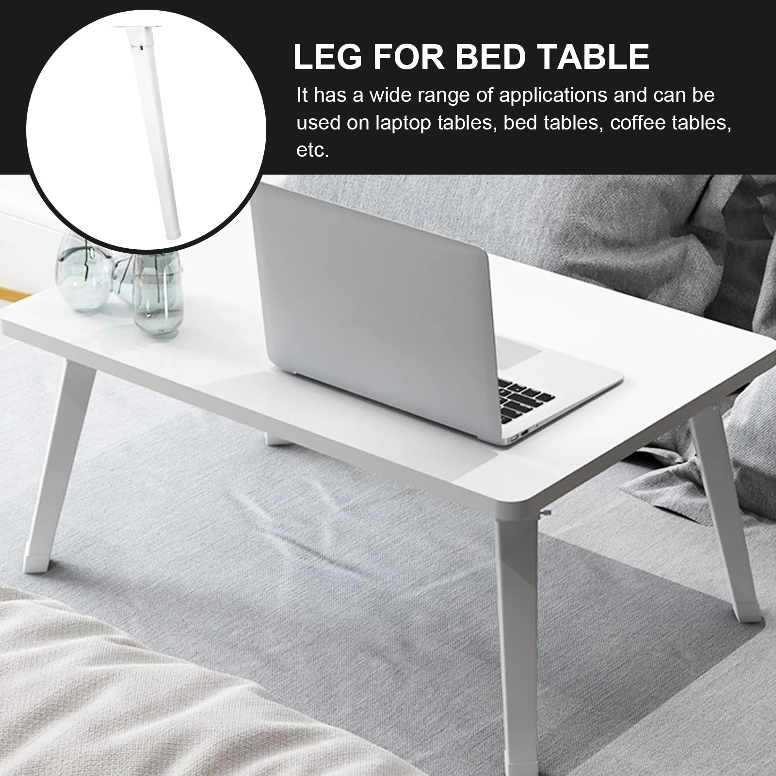 4 Pcs Lapdesk Folding Table Base Bed Legs Accessories for Furniture Laptop White