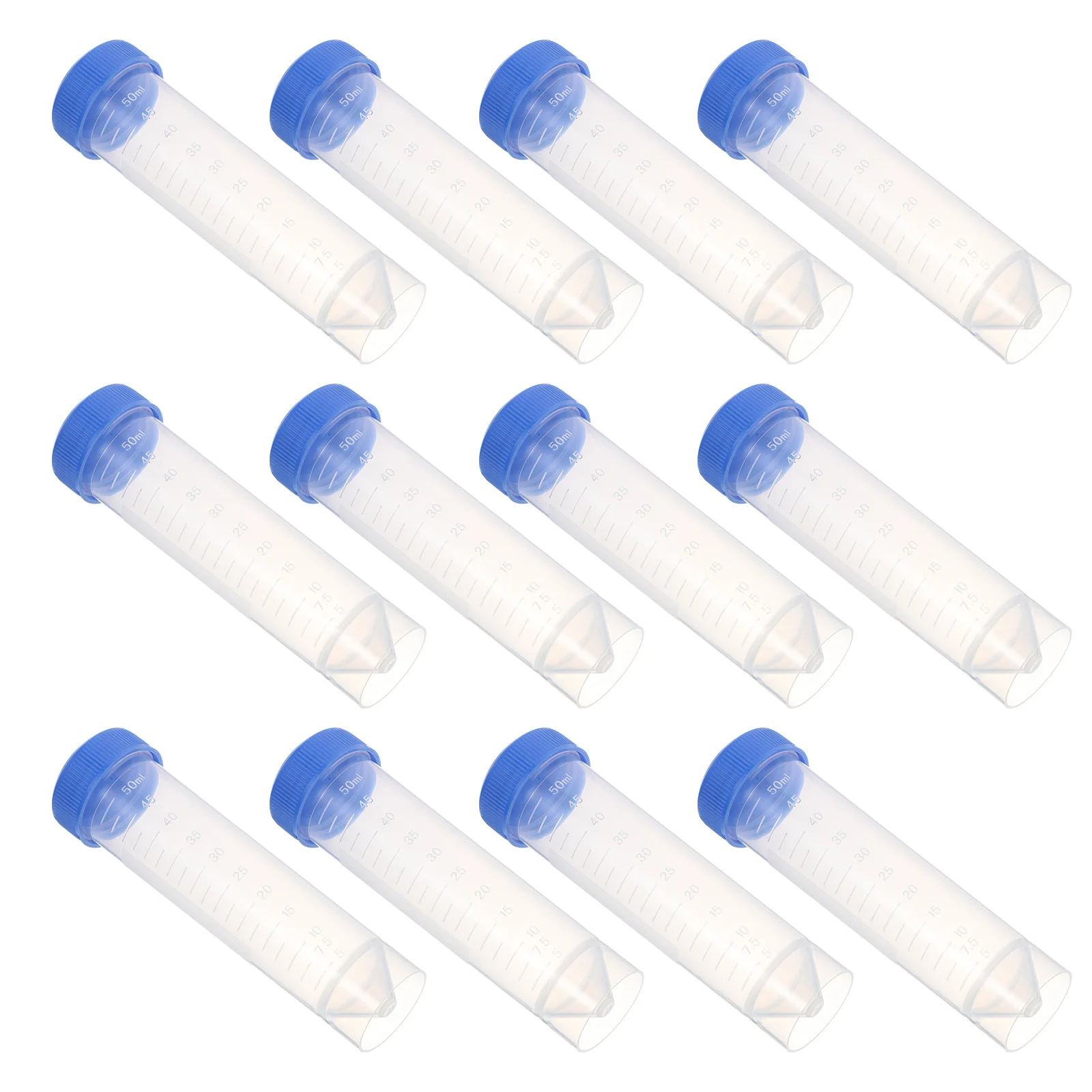 

25Pcs Tubes 50ml Lids Smooth Wall Transparent Tubes with Scale for Liquid Sample Storage and