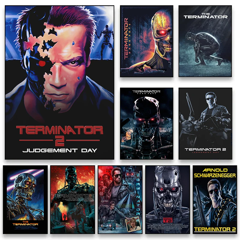 Póster de película American Sci Fi The Terminator, impresión fotográfica de Arnold Schwarzenegger, pinturas en lienzo, imágenes artísticas de pared, decoración del hogar para habitación