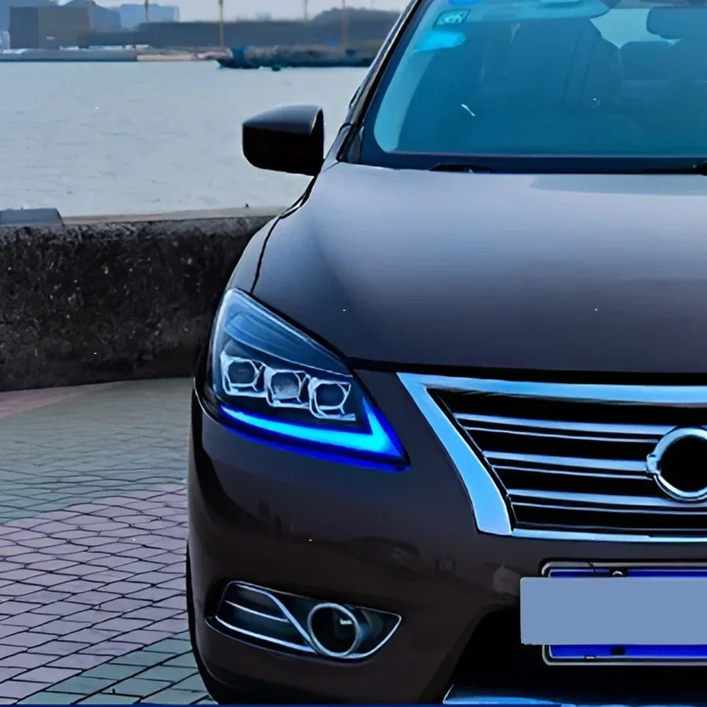 For Nissan Sylphy Sentra 13Th 2012-2015 Car Front Lamps Upgrade 3 Projector Lens Tool Accessories LED Auto Headlights Assembly