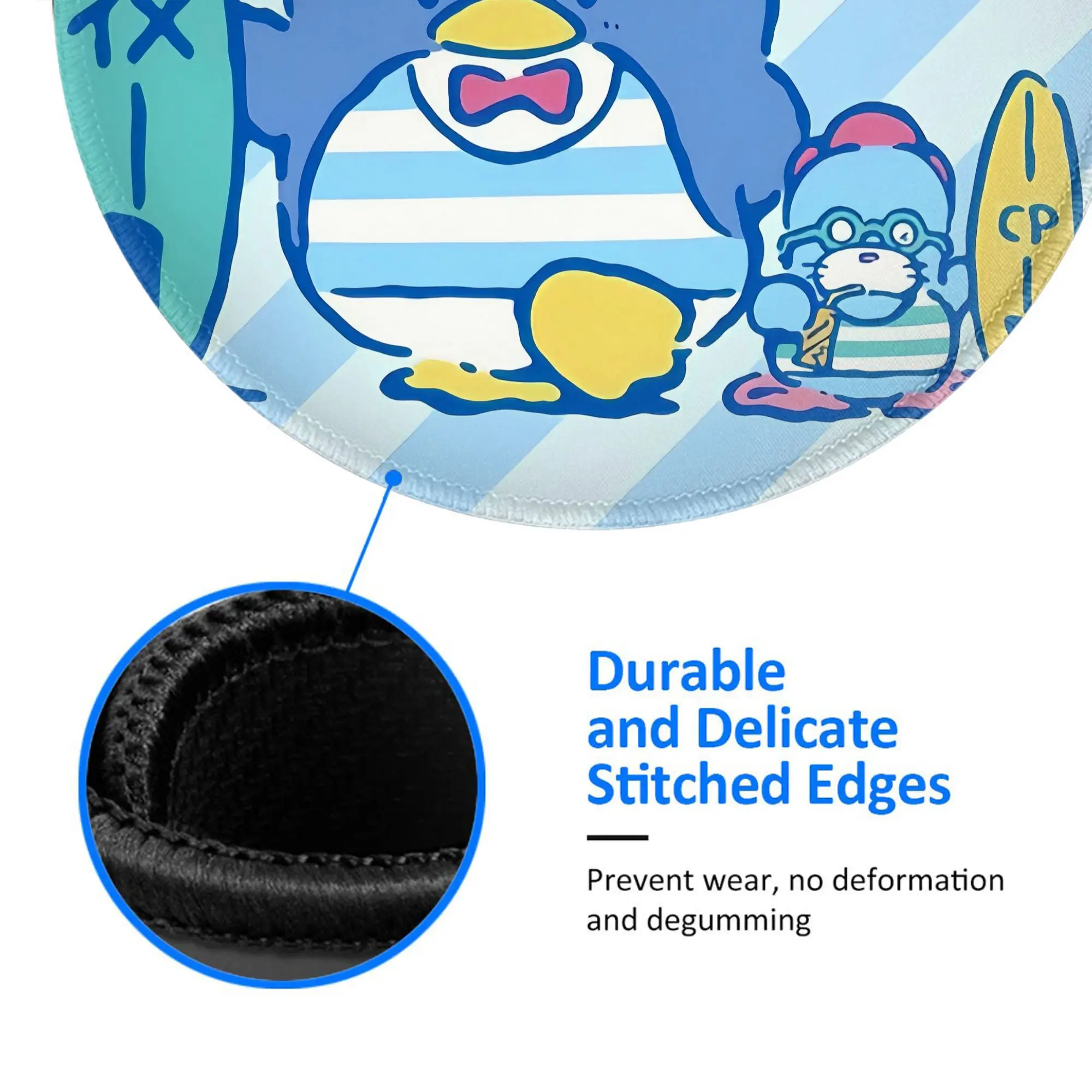 Tuxedo Sam Runde Mini-Mauspad Teppich Anti-Rutsch-Matte Desktop 8 Zoll Spiel Computer Matte Gaming Gummi Mauspad