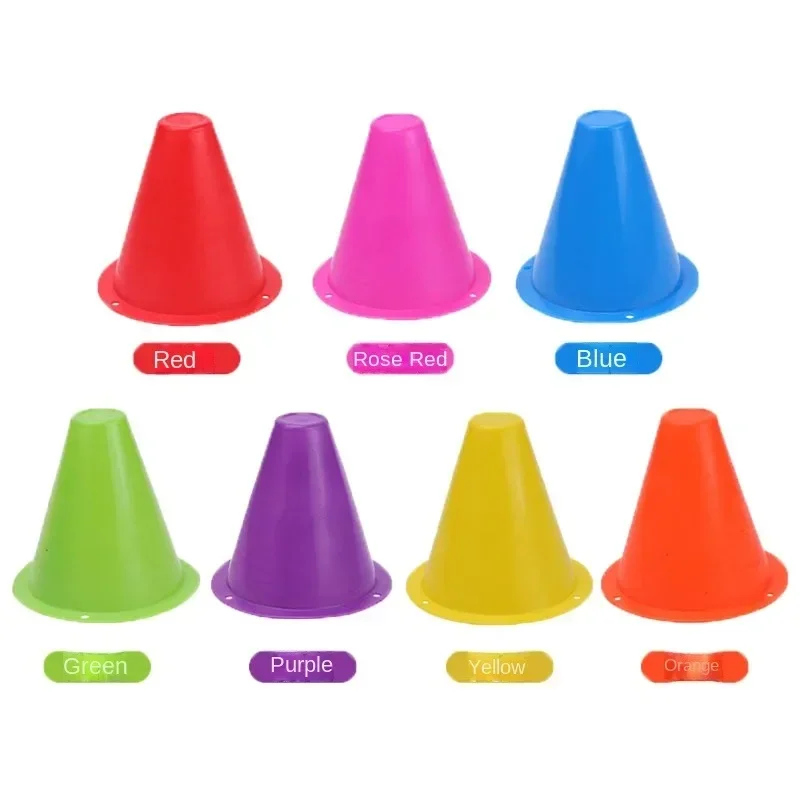 10Pcs Skate Marker Cones Roller Football Marking Cup Marker Cones Slalom Roller skate Pile Cup Football Training Soft Tower Tool