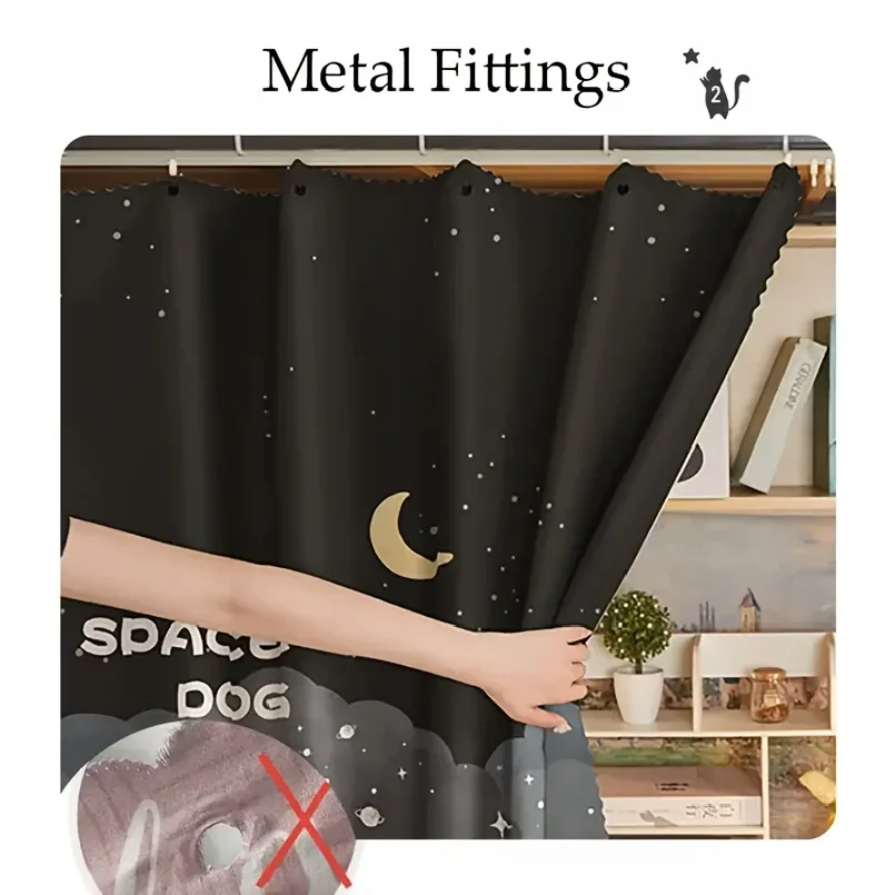 Picture 4: 1pc cartoon privacy bed curtain - blackout, dust-proof for single and bunk beds, perfect for families and school dormitories