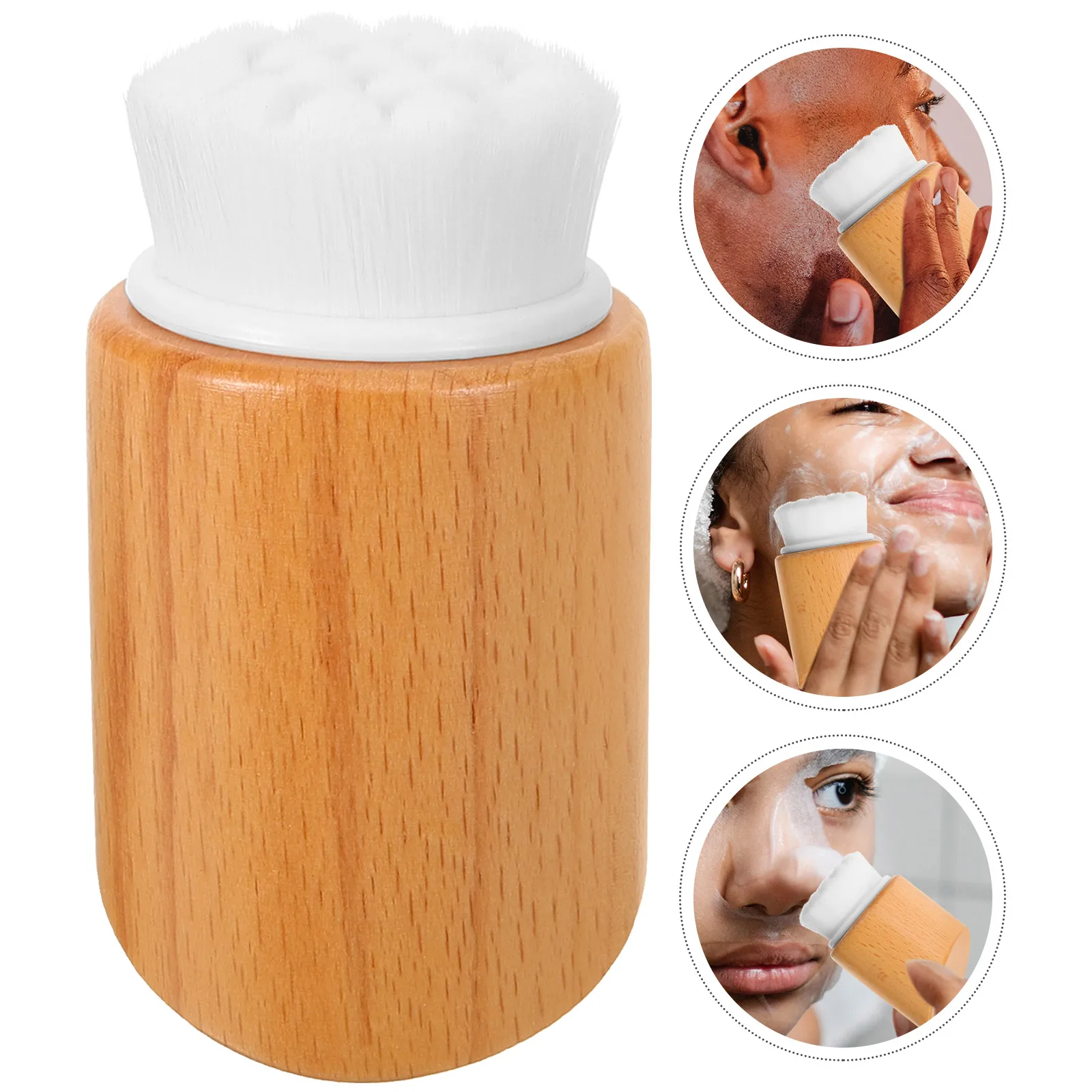 

Natural Birch Wood Face Exfoliating Manual Facial Scrubber For Women Lightweight Portable Skincare Tool Exfoliator Cleansing