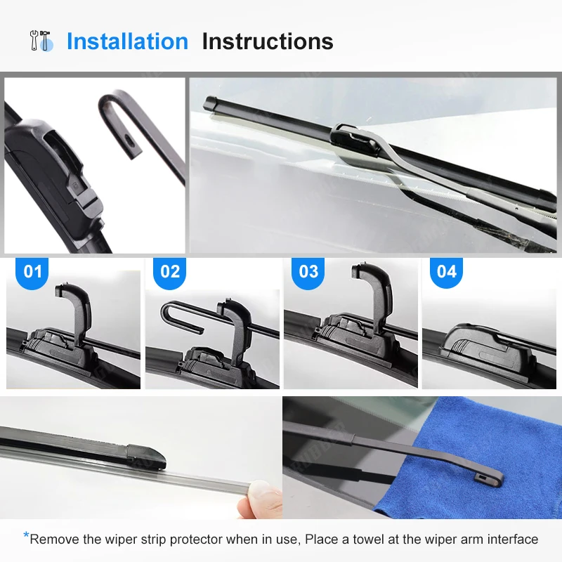 Wiper LHD Front & Rear Wiper Blades Set Kit For Nissan Leaf MK1 2010 - 2017 2011 Windshield Windscreen Front Window 26\