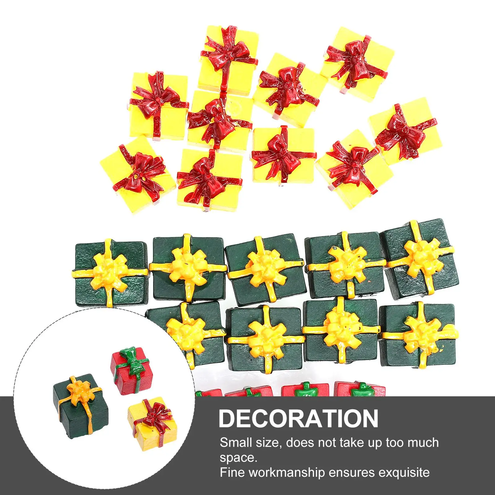 Resin Gift Box Decor Miniature Toys Bright Colors Xmas Bedroom Living Room Car Party Accessories Figurines